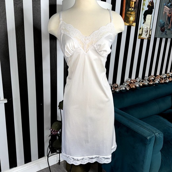 White Vintage Sliperfection Midi Slip Dress - Picture 1 of 4